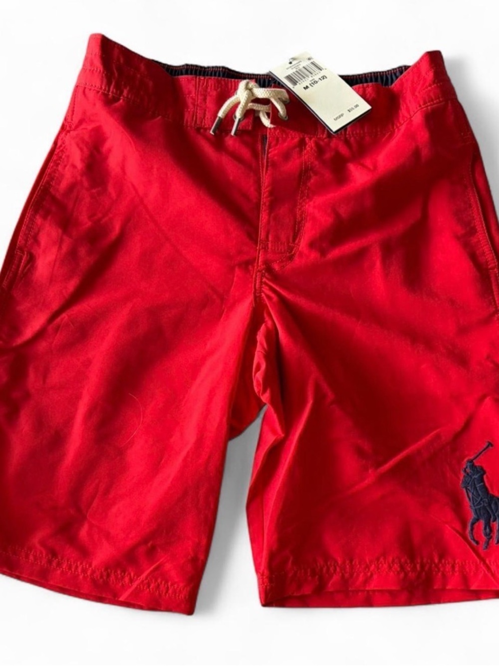 🆕 $75 Polo Ralph Lauren vibrant Red swim shorts Size 10/12 years